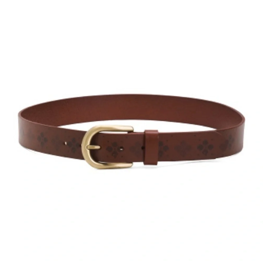 Patricia Nash leather brown belt with signature design, size M. NWT